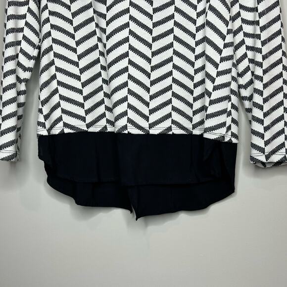 Pleione Geometric Print Shirt Size S Long Sleeves Underlay Back Zipper Layered - Picture 3 of 8